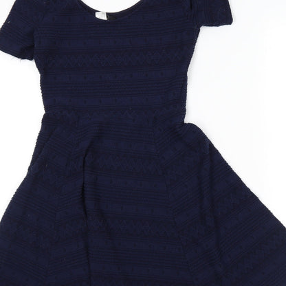 H&M Womens Blue   Skater Dress  Size XS