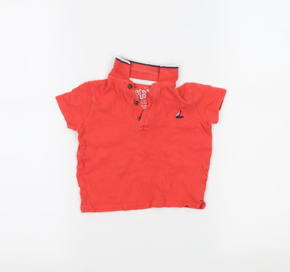 Fred & Flo Boys Red   Basic Polo Size 9-12 Months