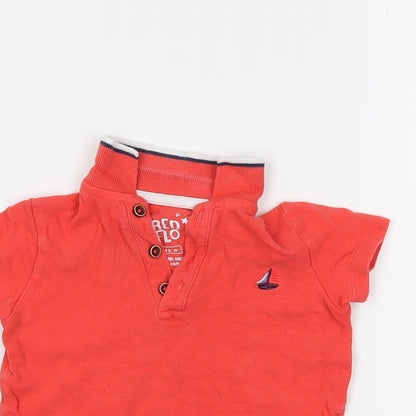 Fred & Flo Boys Red   Basic Polo Size 9-12 Months