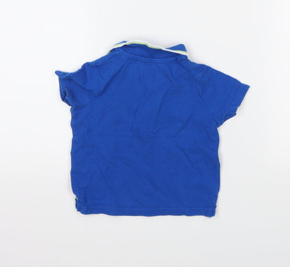 Fred & Flo Boys Blue   Basic Polo Size 9-12 Months