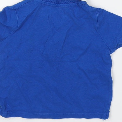 Fred & Flo Boys Blue   Basic Polo Size 9-12 Months