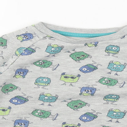Primark Boys Grey Polka Dot  Pullover Jumper Size 2 Years  - Monsters
