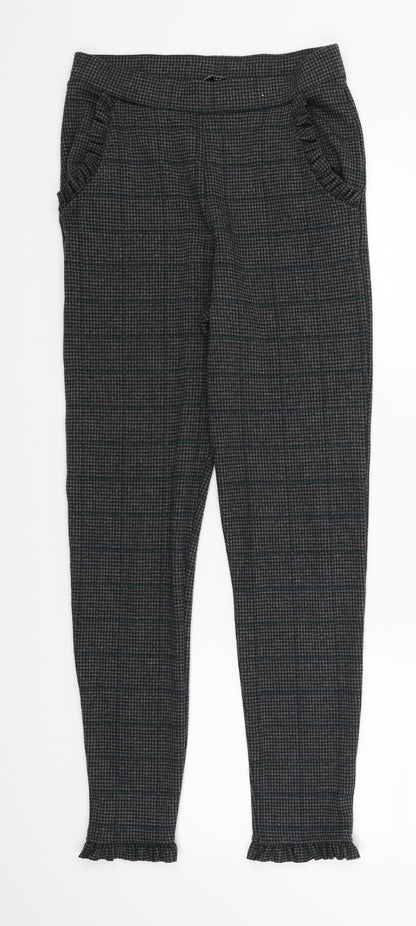 TU Womens Grey Houndstooth  Trousers  Size 8 L25.5 in