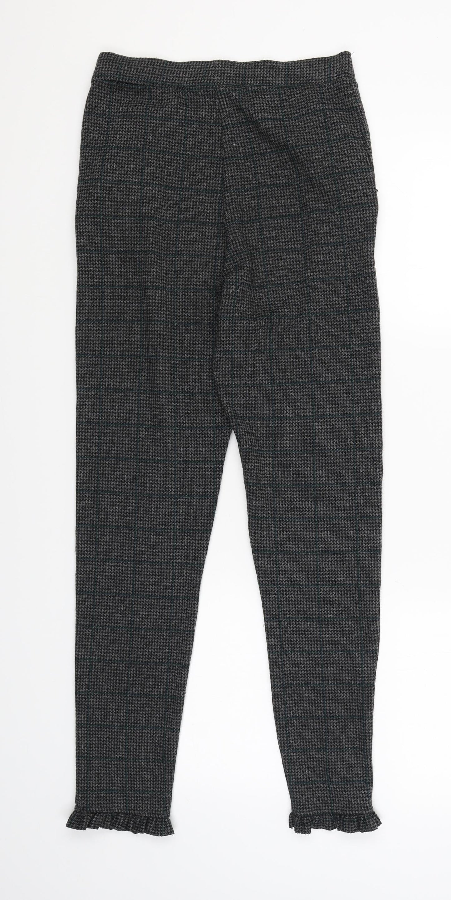 TU Womens Grey Houndstooth  Trousers  Size 8 L25.5 in
