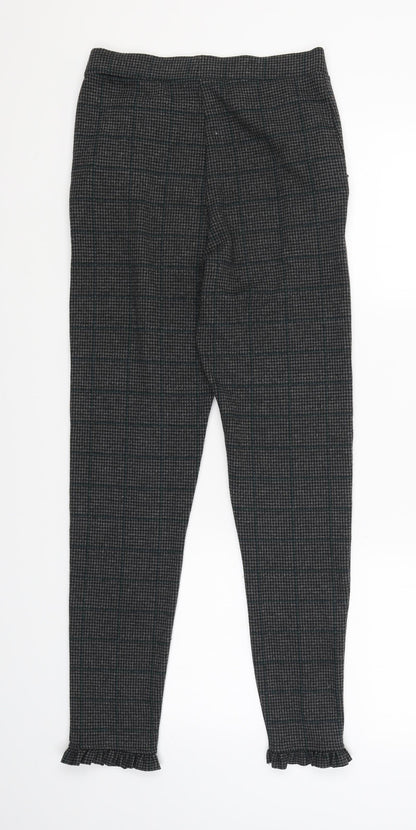 TU Womens Grey Houndstooth  Trousers  Size 8 L25.5 in