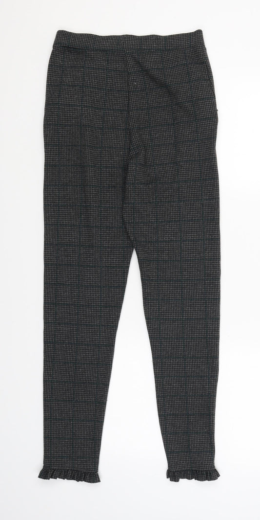 TU Womens Grey Houndstooth  Trousers  Size 8 L25.5 in