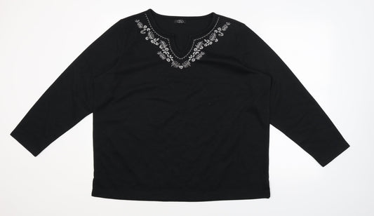 BM Womens Black  Knit Pullover Jumper Size L