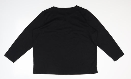 BM Womens Black  Knit Pullover Jumper Size L