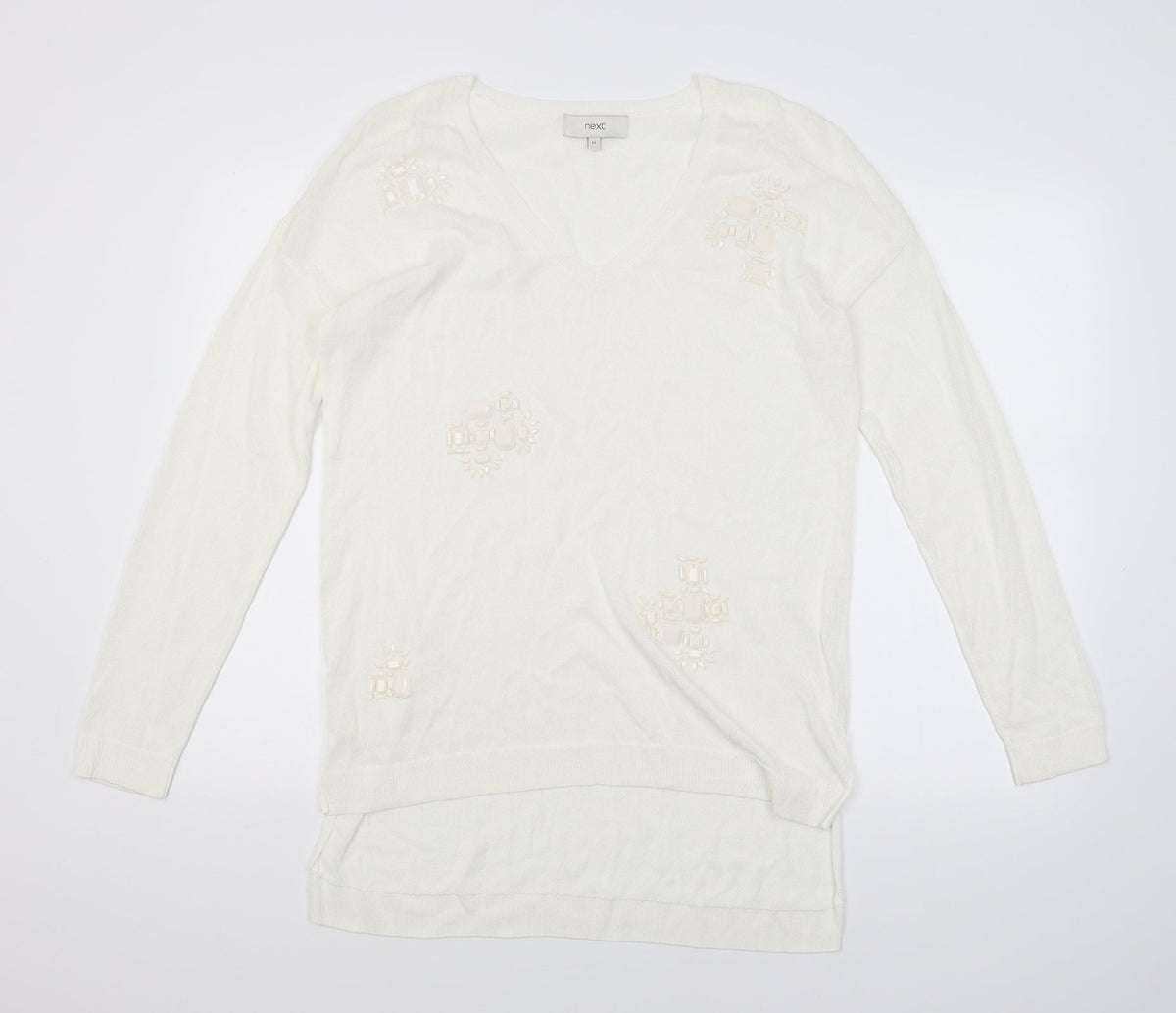 Next Womens Ivory  Knit Pullover Jumper Size 12
