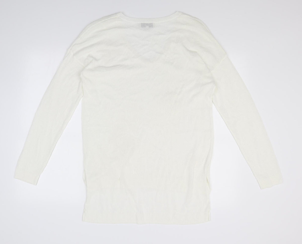 Next Womens Ivory  Knit Pullover Jumper Size 12