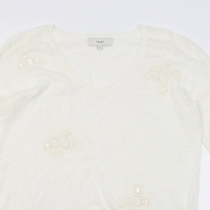 Next Womens Ivory  Knit Pullover Jumper Size 12