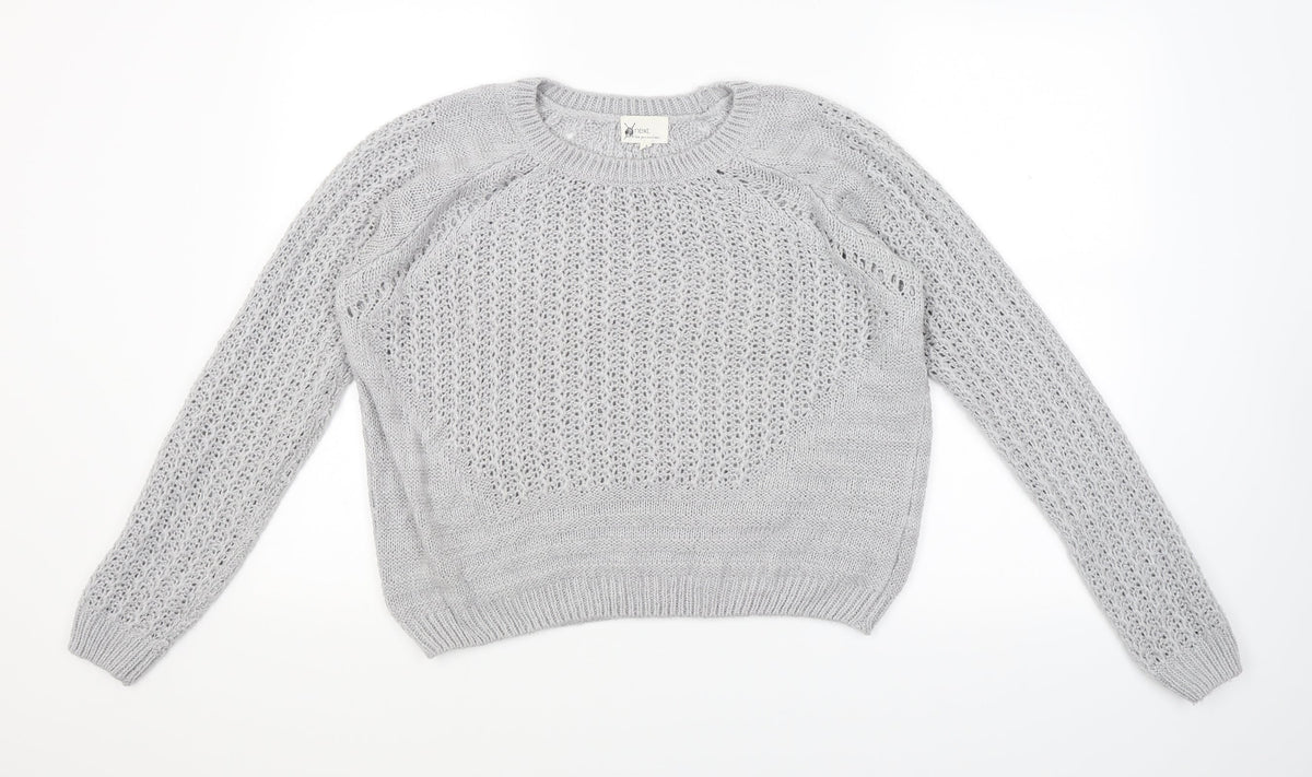 Next Womens Grey  Knit Pullover Jumper Size 12