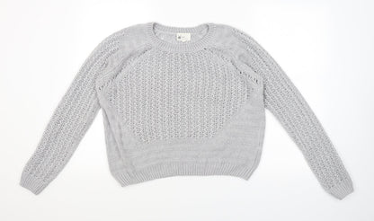 Next Womens Grey  Knit Pullover Jumper Size 12