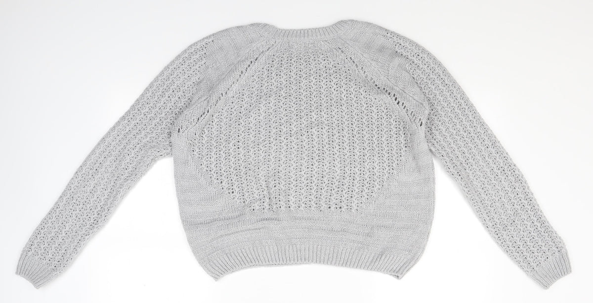 Next Womens Grey  Knit Pullover Jumper Size 12