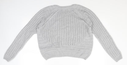 Next Womens Grey  Knit Pullover Jumper Size 12