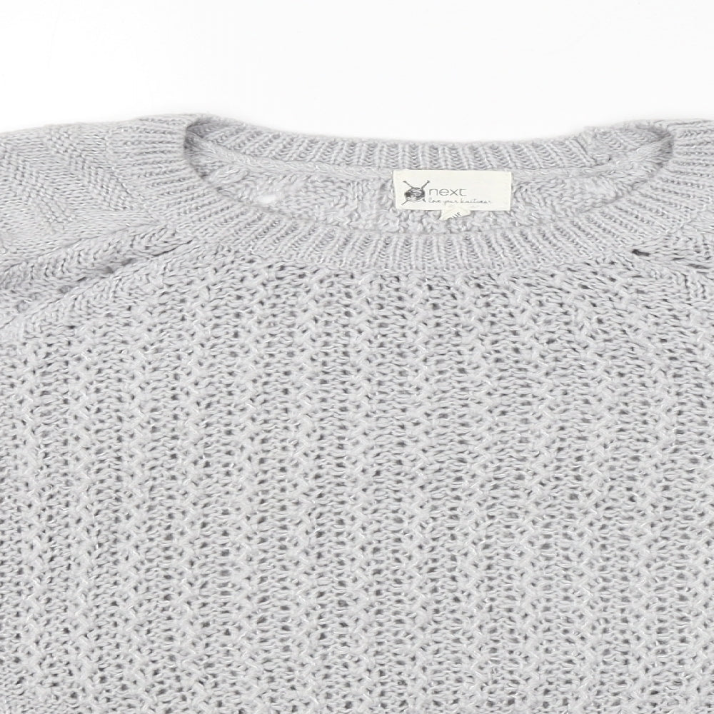 Next Womens Grey  Knit Pullover Jumper Size 12