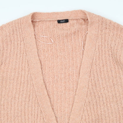 F&F Womens Pink  Knit Cardigan Jumper Size 12  - Loose Fit