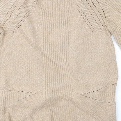 M&S Womens Beige   Cardigan Jumper Size M