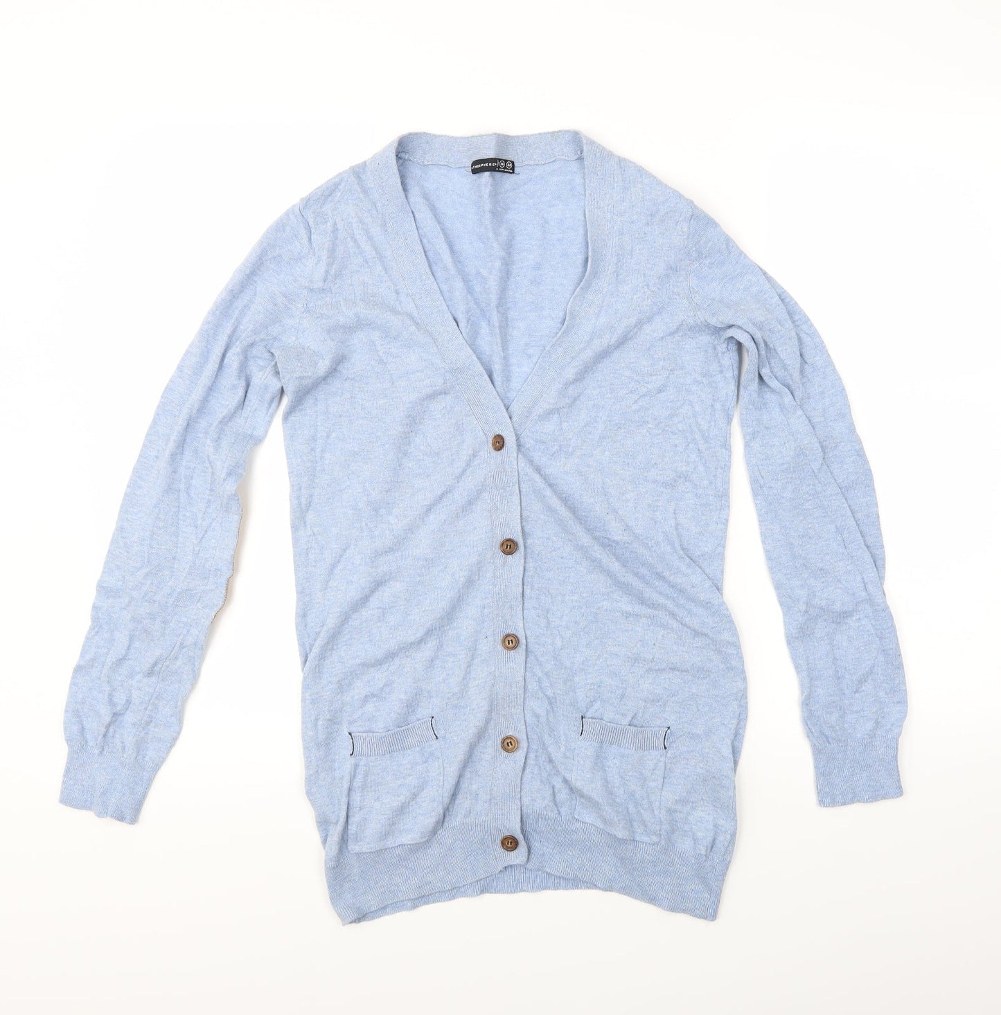Atmosphere Womens Blue   Cardigan Jumper Size 8  - Elbow Patches