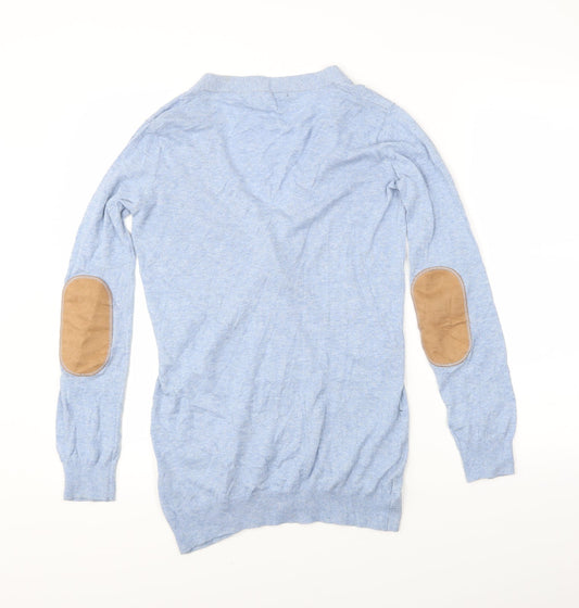 Atmosphere Womens Blue   Cardigan Jumper Size 8  - Elbow Patches
