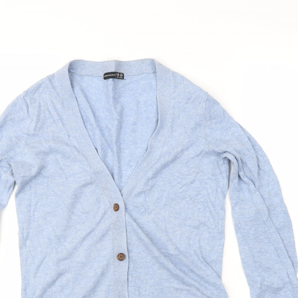 Atmosphere Womens Blue   Cardigan Jumper Size 8  - Elbow Patches