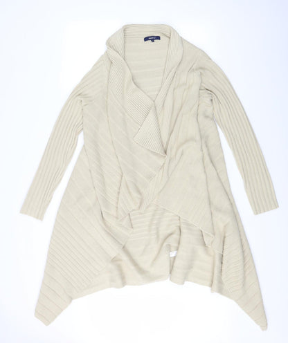 Causal Club Womens Beige Striped  Cardigan Jumper Size M