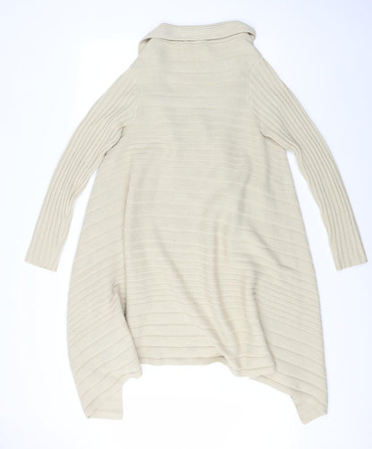 Causal Club Womens Beige Striped  Cardigan Jumper Size M