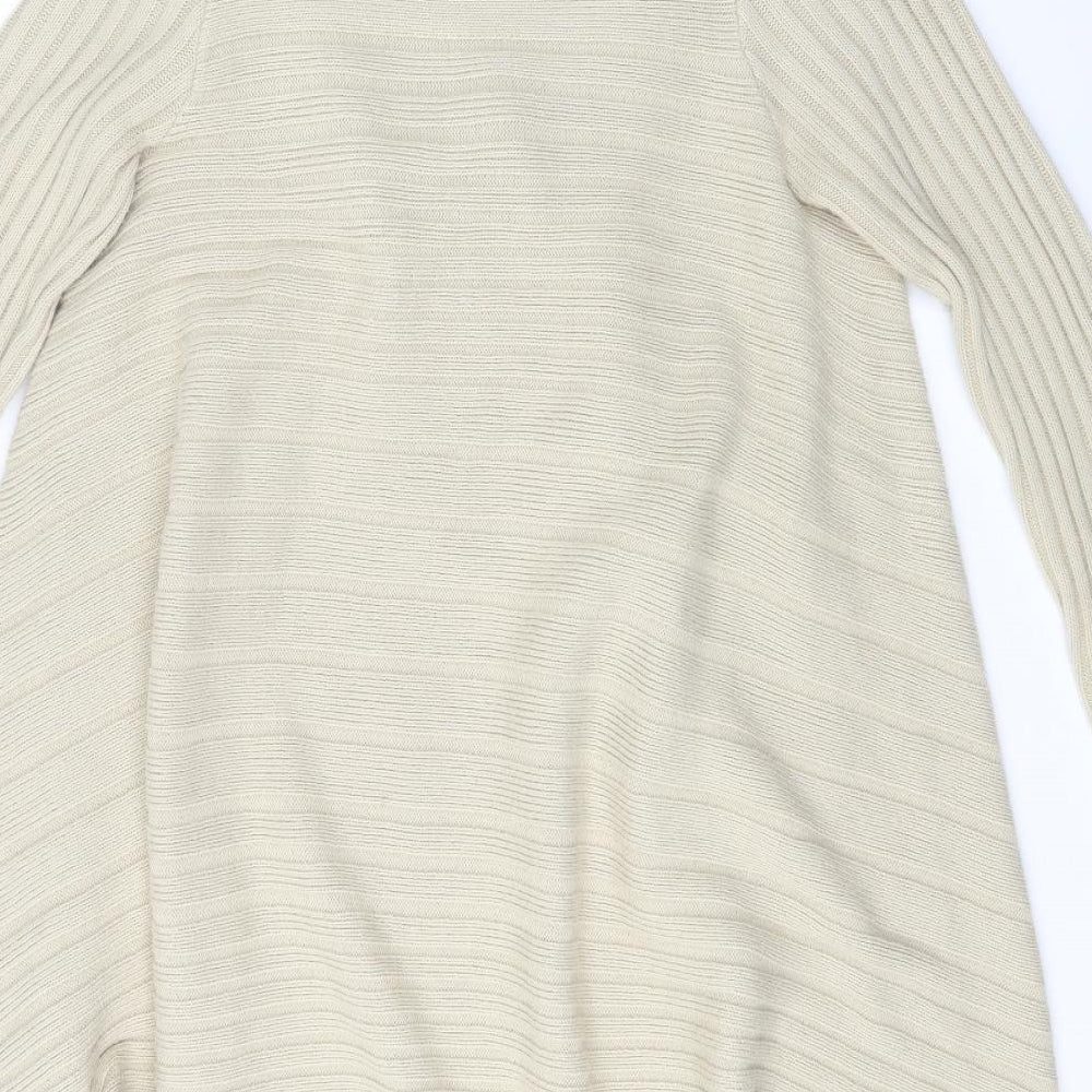 Causal Club Womens Beige Striped  Cardigan Jumper Size M