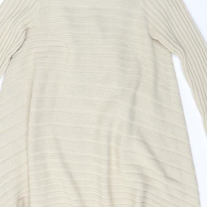Causal Club Womens Beige Striped  Cardigan Jumper Size M