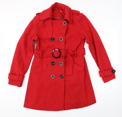Womens UK Size  Preworn Red Overcoat