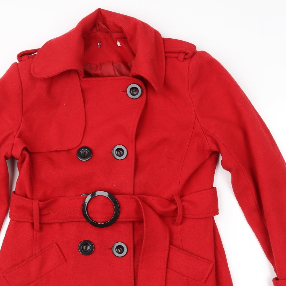 Womens UK Size  Preworn Red Overcoat