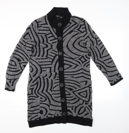 Brandtex Womens Multicoloured Geometric  Cardigan Jumper Size L