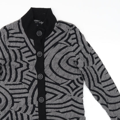 Brandtex Womens Multicoloured Geometric  Cardigan Jumper Size L