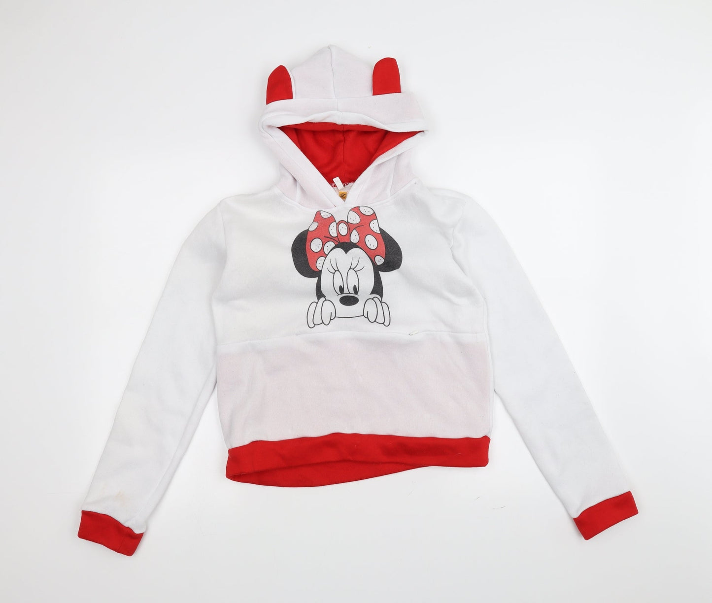 kiranniei Womens White   Pullover Hoodie Size M  - Minnie Mouse