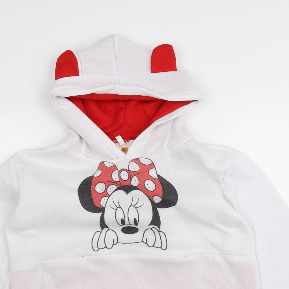 kiranniei Womens White   Pullover Hoodie Size M  - Minnie Mouse
