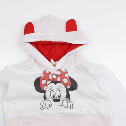 kiranniei Womens White   Pullover Hoodie Size M  - Minnie Mouse