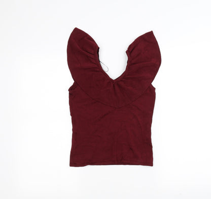 Womens UK Size S H&M Red Basic Blouse