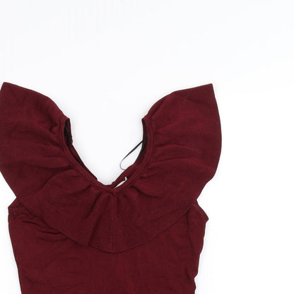 Womens UK Size S H&M Red Basic Blouse