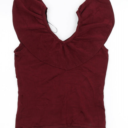 Womens UK Size S H&M Red Basic Blouse