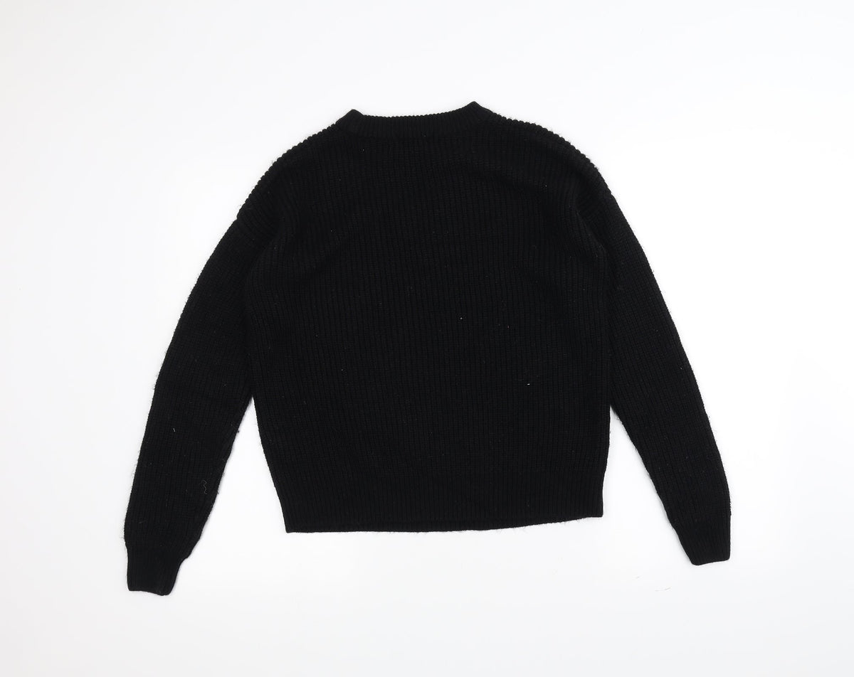 New Look Womens Black  Knit Pullover Jumper Size 8