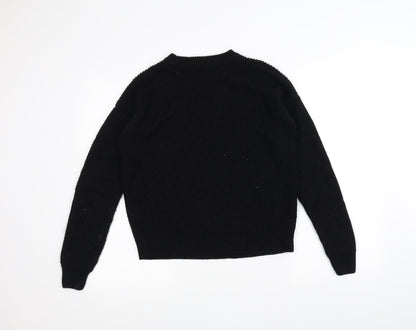New Look Womens Black  Knit Pullover Jumper Size 8