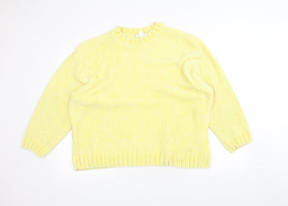Monki Womens Yellow  Knit Pullover Jumper Size M