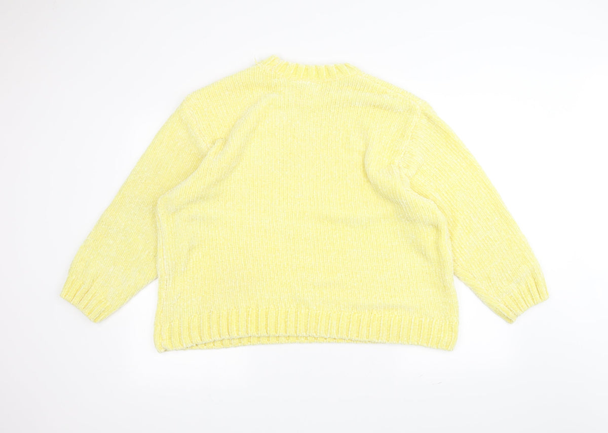 Monki Womens Yellow  Knit Pullover Jumper Size M