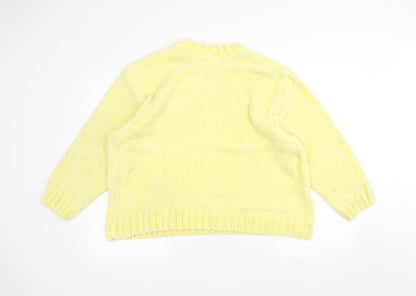 Monki Womens Yellow  Knit Pullover Jumper Size M