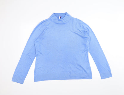 Womens UK Size 14 BHS Blue Basic T-Shirt