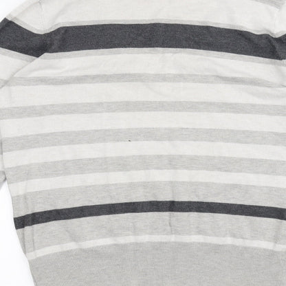 Papaya Womens White Striped  Pullover Jumper Size 16
