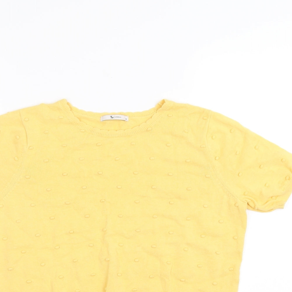 TU Womens Yellow   Basic T-Shirt Size 10