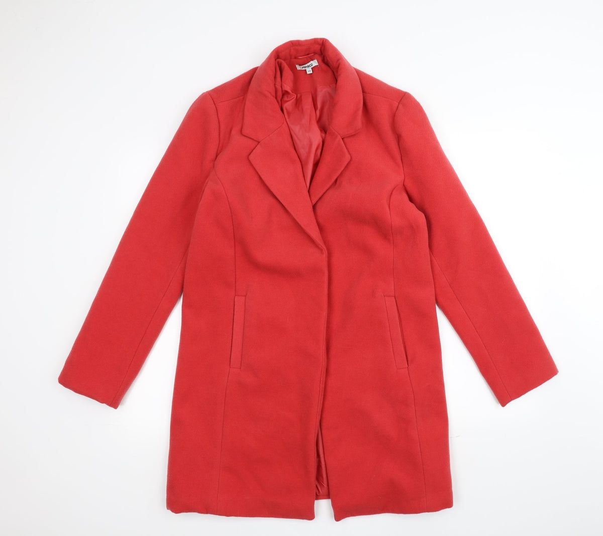 Pep&Co Womens Red   Overcoat Coat Size 12