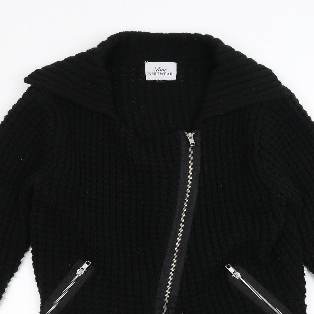 love knitwear Womens Black  Knit Jacket  Size L