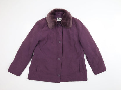 Womens UK Size L Elegance Purple Pea Coat